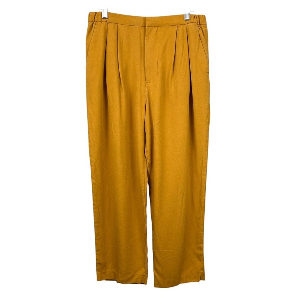 Zara Pleated Wide Leg Mustard Pants Size Medium